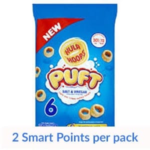 A bag of Hula Hoops Pufts