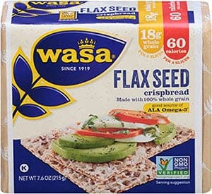 A packet of wasa flax seed crispbreads