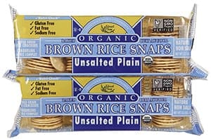 Packets of brown rice snaps