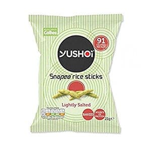 A bag of yushoi lightly salted snapea rice sticks