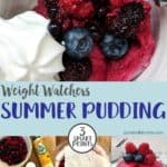 A collage of summer pudding photographs