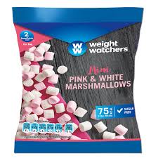 A bag of Weight Watchers Pink and White Marshmallows