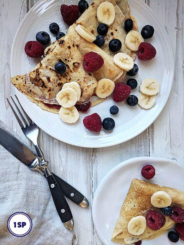 A plate of berry pancakes - a low point weight watchers breakfast