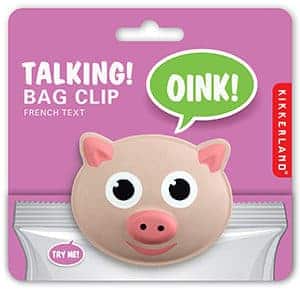 Pig talking bag clip