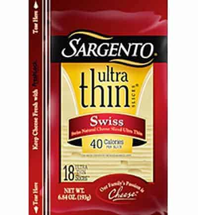 Sargento Ultra Thin Swiss - low point cheese
