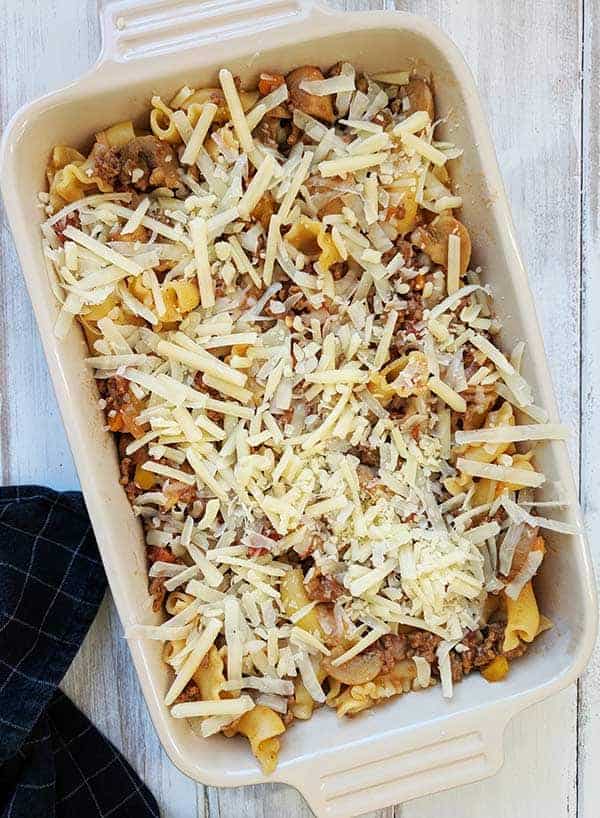 A dish of Past Bolognese Bake