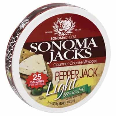 A pack of Sonoma Jacks Pepper Jack Light - low point cheese