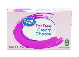 A pack of fat free cream cheese