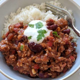 A bowl of chili con carne