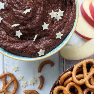 A bowl of chocolate hummus