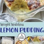Lemon pudding in a serving dish