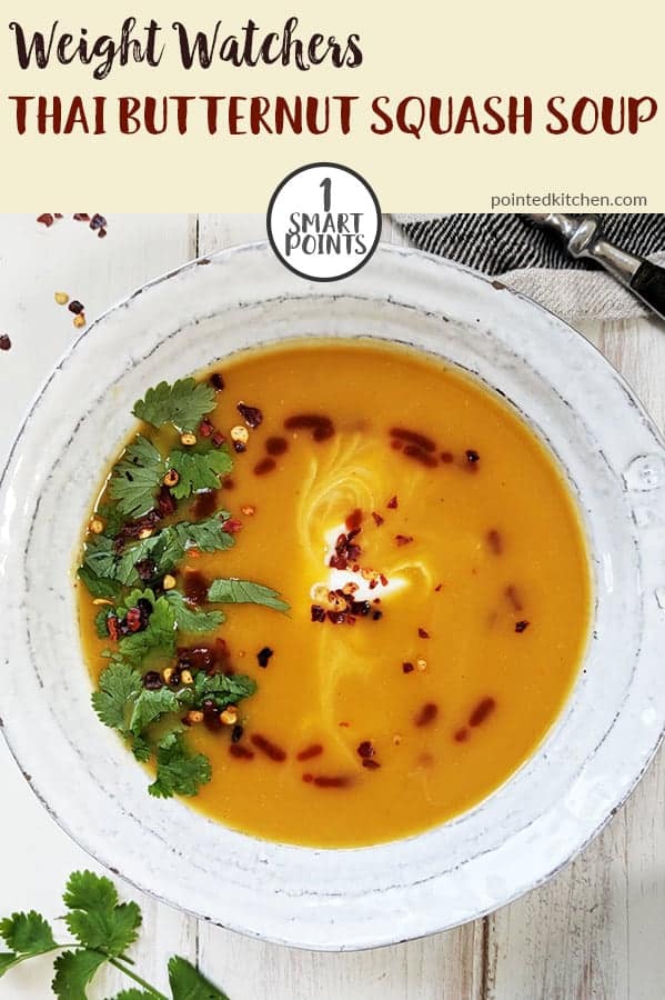 Thai Spiced Butternut Squash Soup | Weight Watchers | Pointed Kitchen