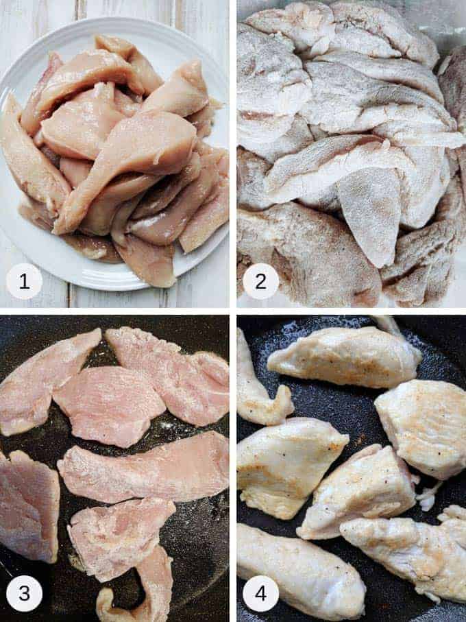 Photos of preparing creamy chicken casserole