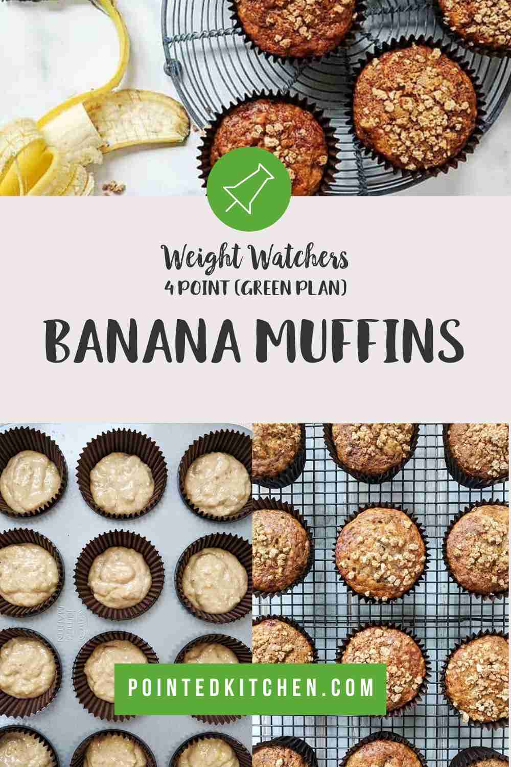 A collage of pictures of Banana Muffins