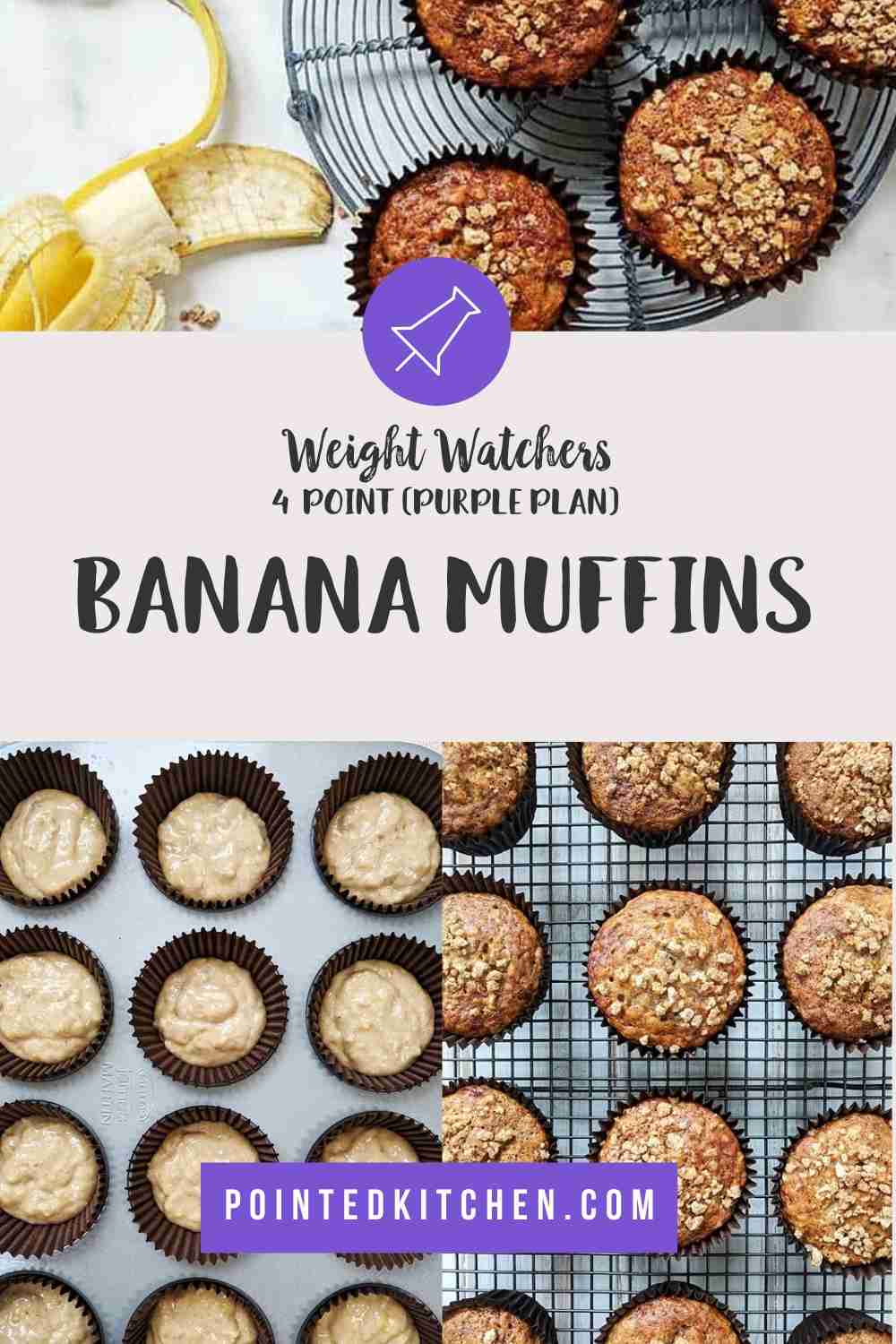 A collage of pictures of Banana Muffins