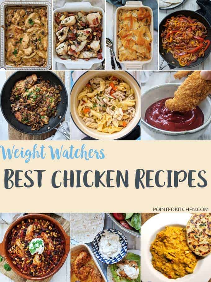 A photo collage of 10 Best Chicken Recipes for Weight Watchers