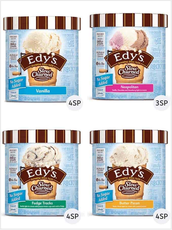 a selection of Edy's Slow Churned No sugar added