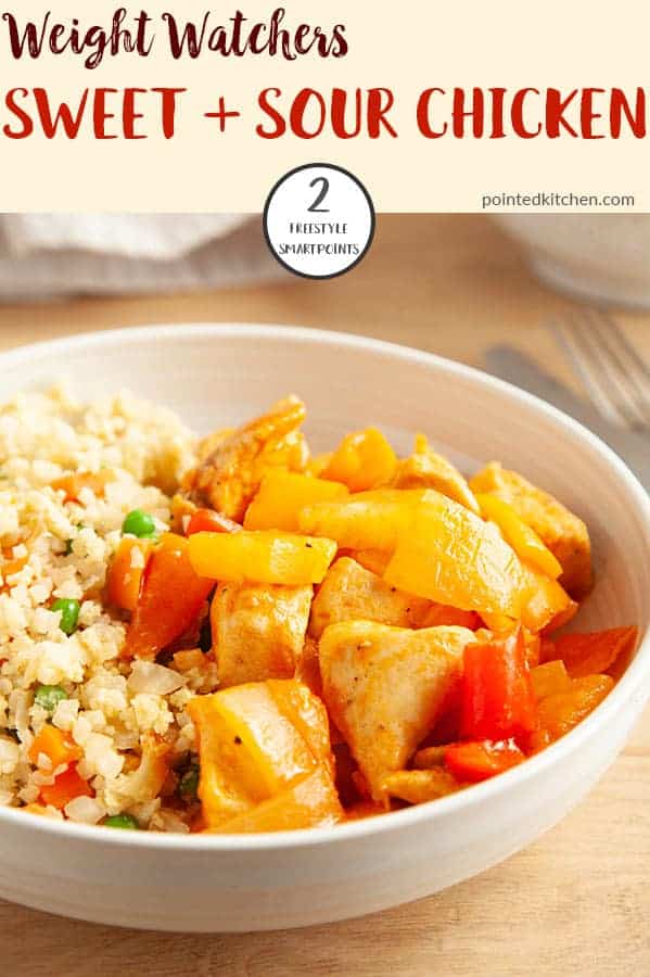 A bowl of sweet and sour chicken weight watchers