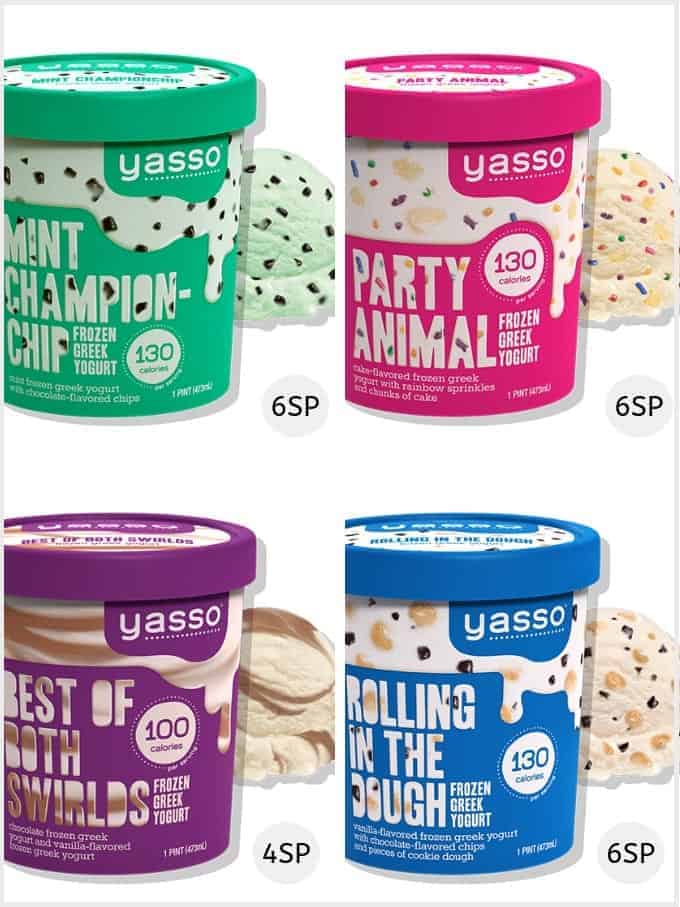 A selection of Yasso Frozen Yogurt | Low SmartPoint Ice Creams Weight Watchers