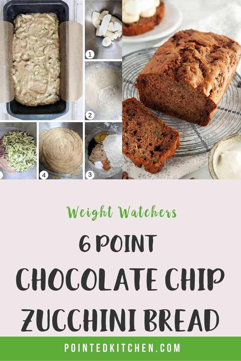 Choc Chip Zucchini Bread | Weight Watchers | Pointed Kitchen