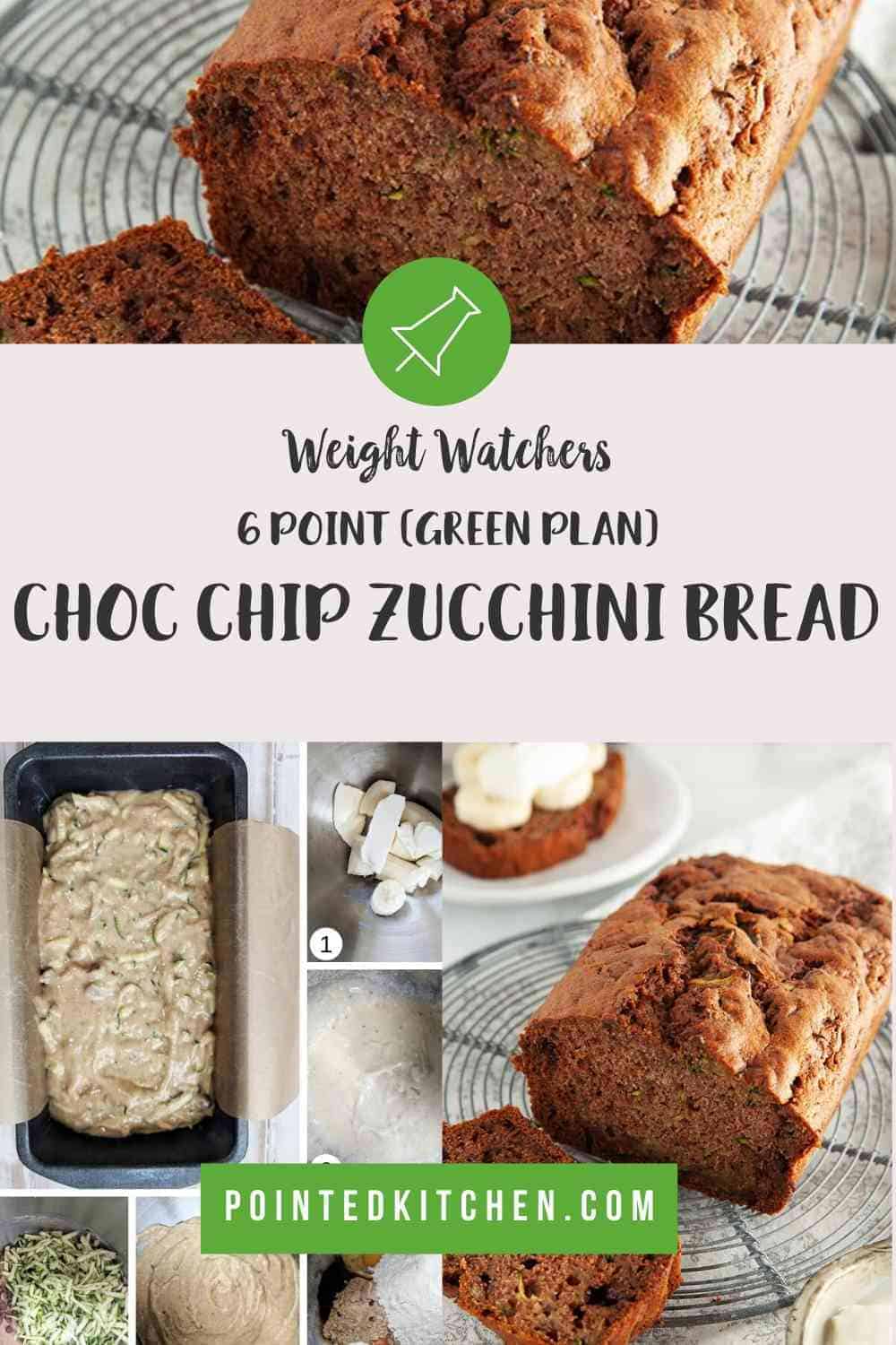 Choc Chip Zucchini Bread | Weight Watchers | Pointed Kitchen