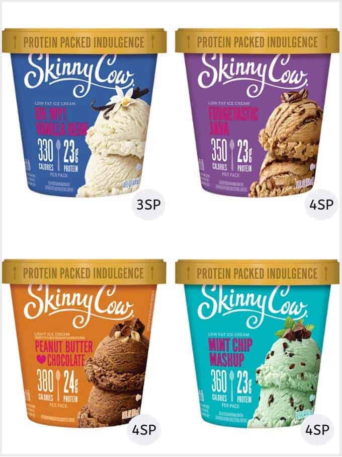 A sellection of skinny cow ice creams | Low SmartPoint Ice Creams