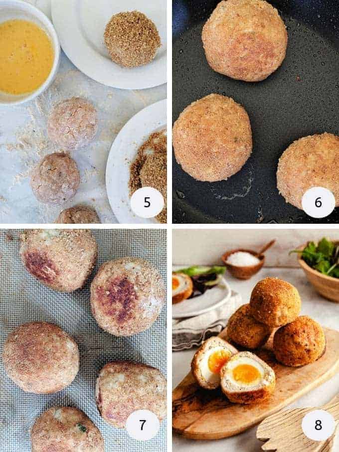 More pictures of making scotch eggs