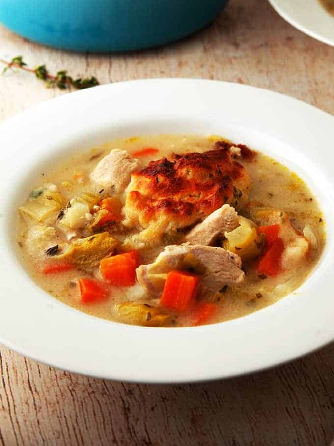 A close up picture of chicken and dumplings | Weight Watchers