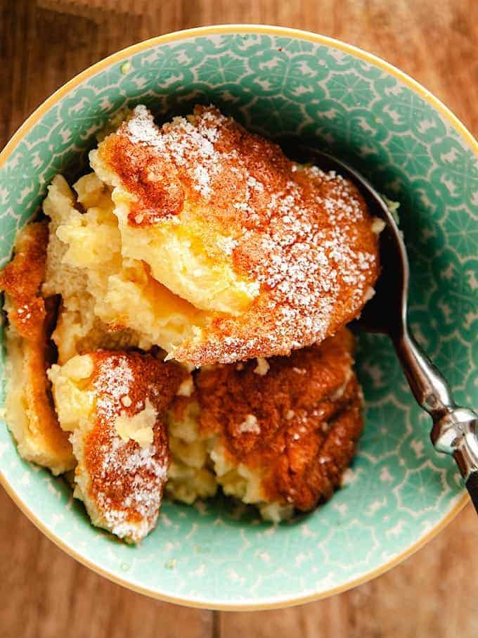 A bowl of pineapple dessert