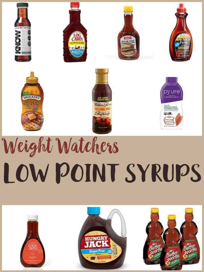 10 bottles of low point pancake syrups.