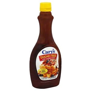 A bottle of Carys sugar free syrup