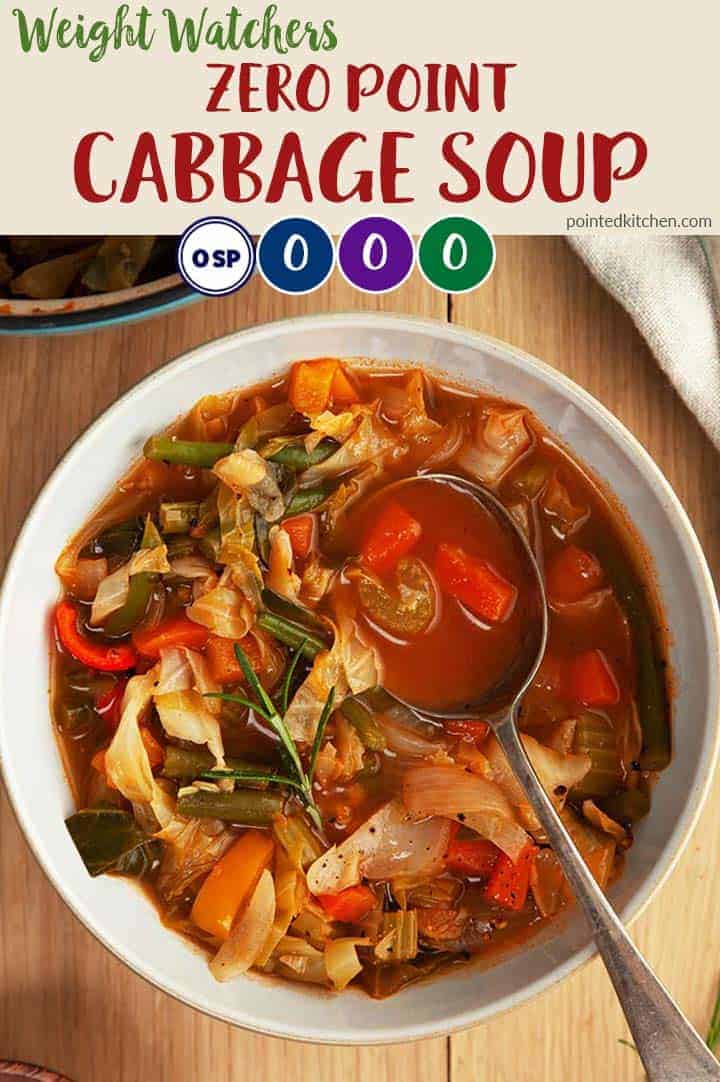 Zero Point Cabbage Soup | Weight Watchers | Pointed Kitchen