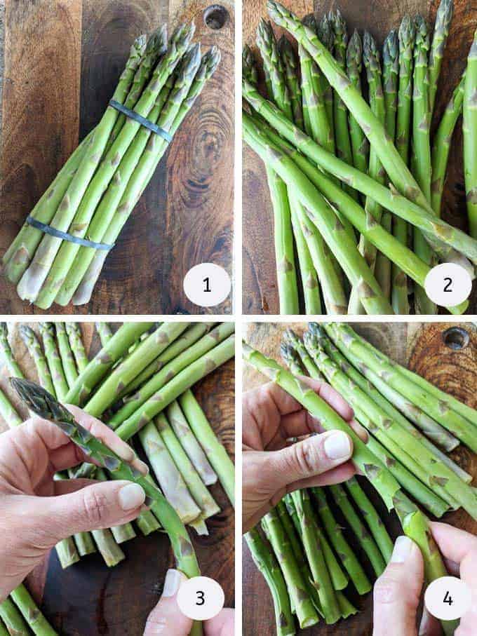 Pictures of how to prepare asparagus for roasting
