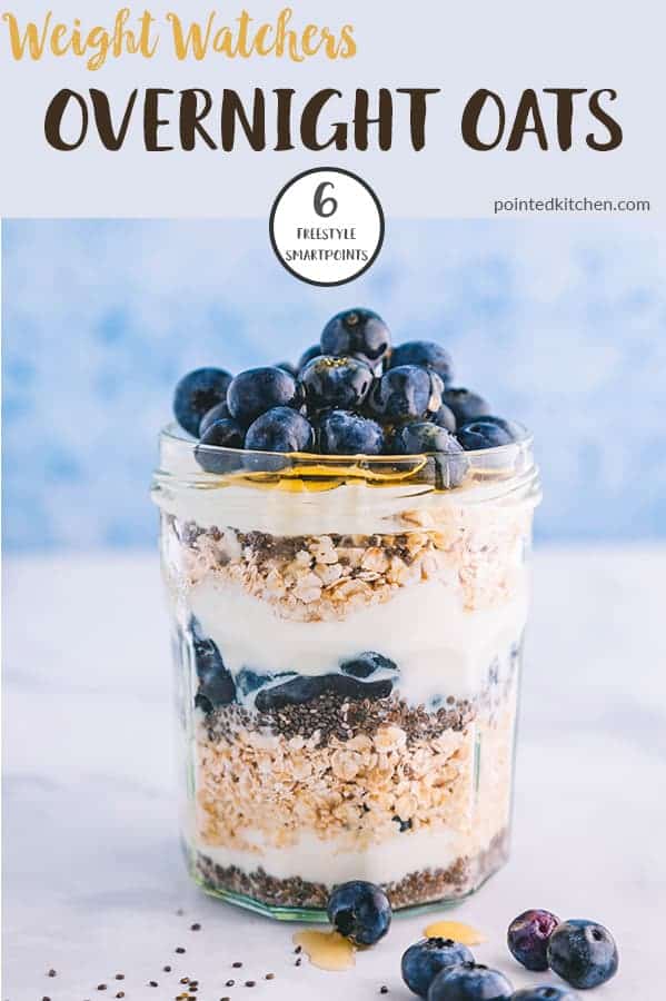 Blueberry & Chia Seed Overnight Oats | Weight Watchers | Pointed Kitchen