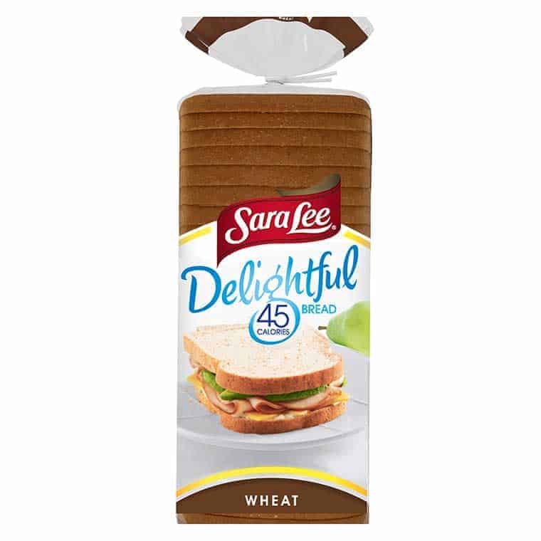 A loaf of Sara Lee Delightful 45 calories wheat bread