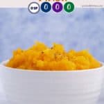 A dish of Butternut Squash Mash on a white table