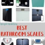 A collage of pictures of bathroom scales
