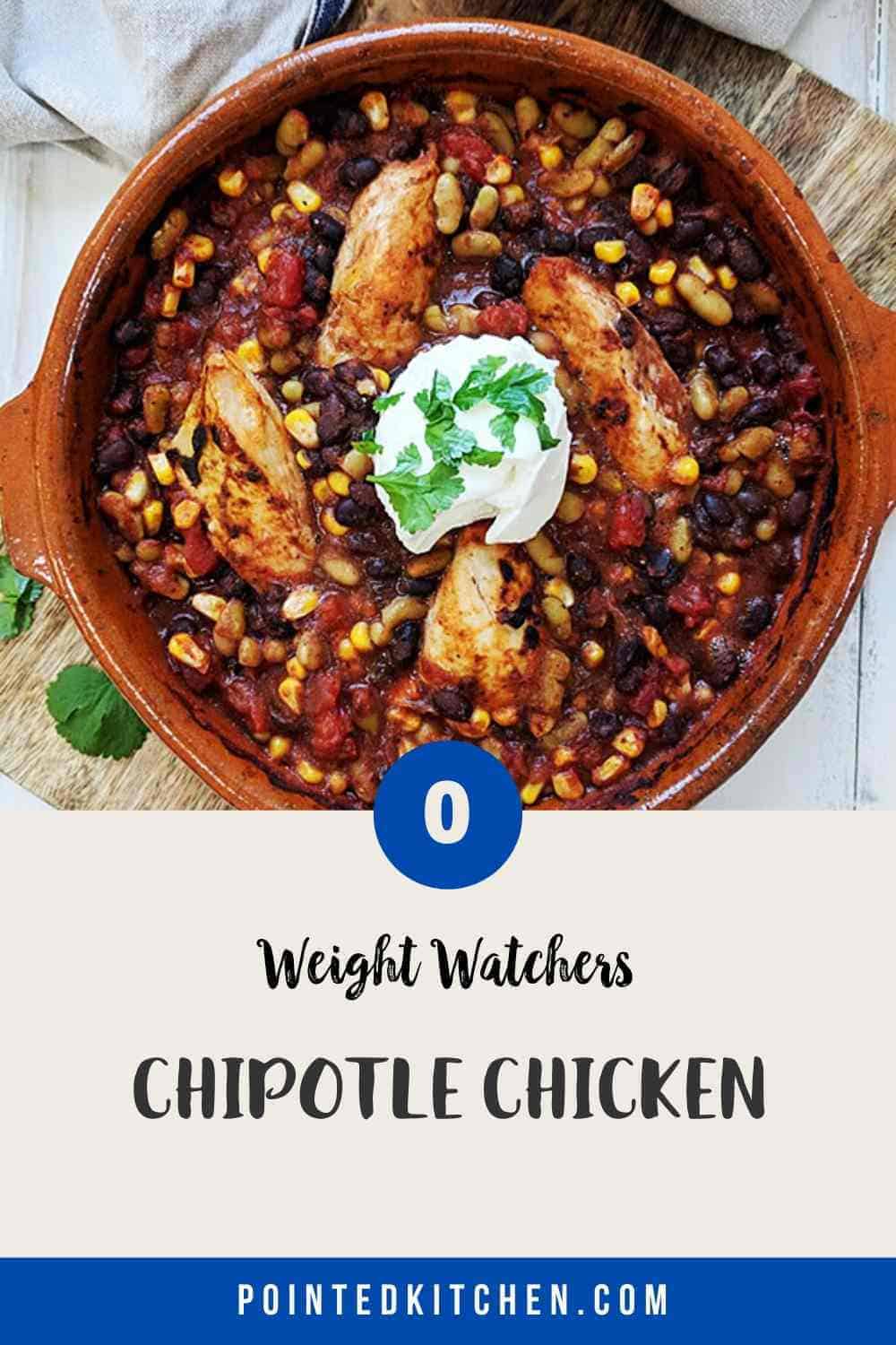 A casserole dish of Weigh Watchers Chipotle Chicken