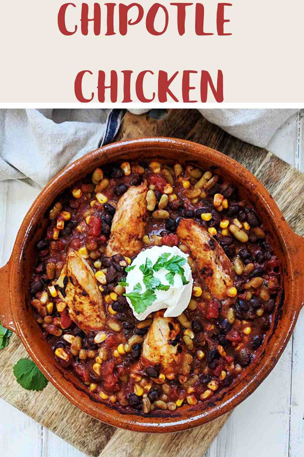 A casserole dish of Weigh Watchers Chipotle Chicken