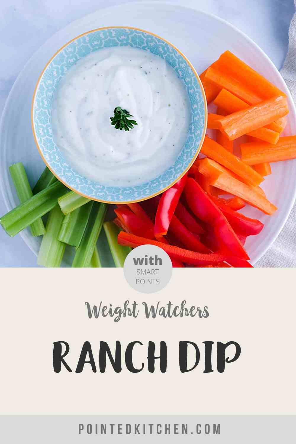 Bowls of WW Ranch Dip and Crudites