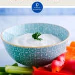 Bowls of WW Ranch Dip with vegetables