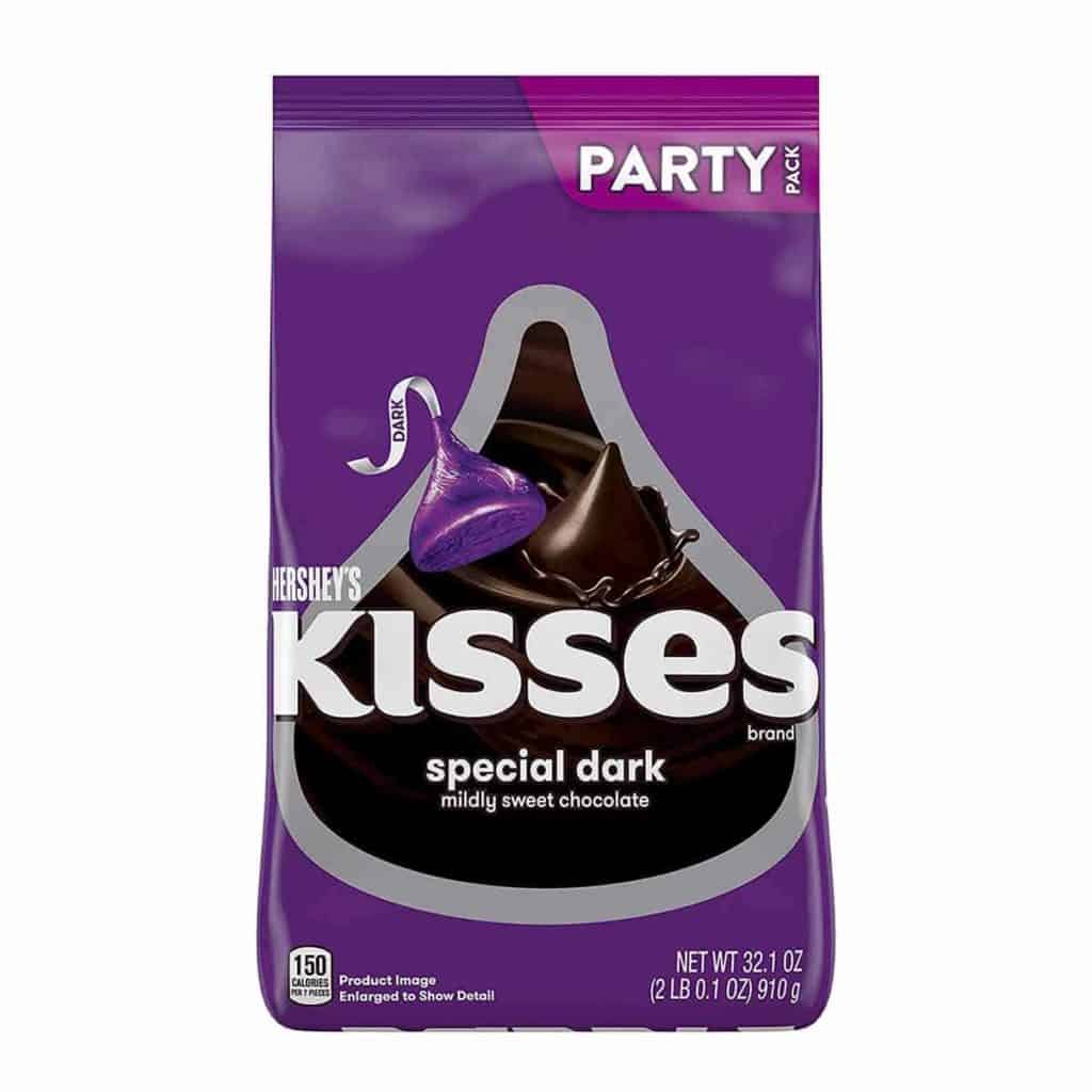 A pack of special dark hersheys kisses