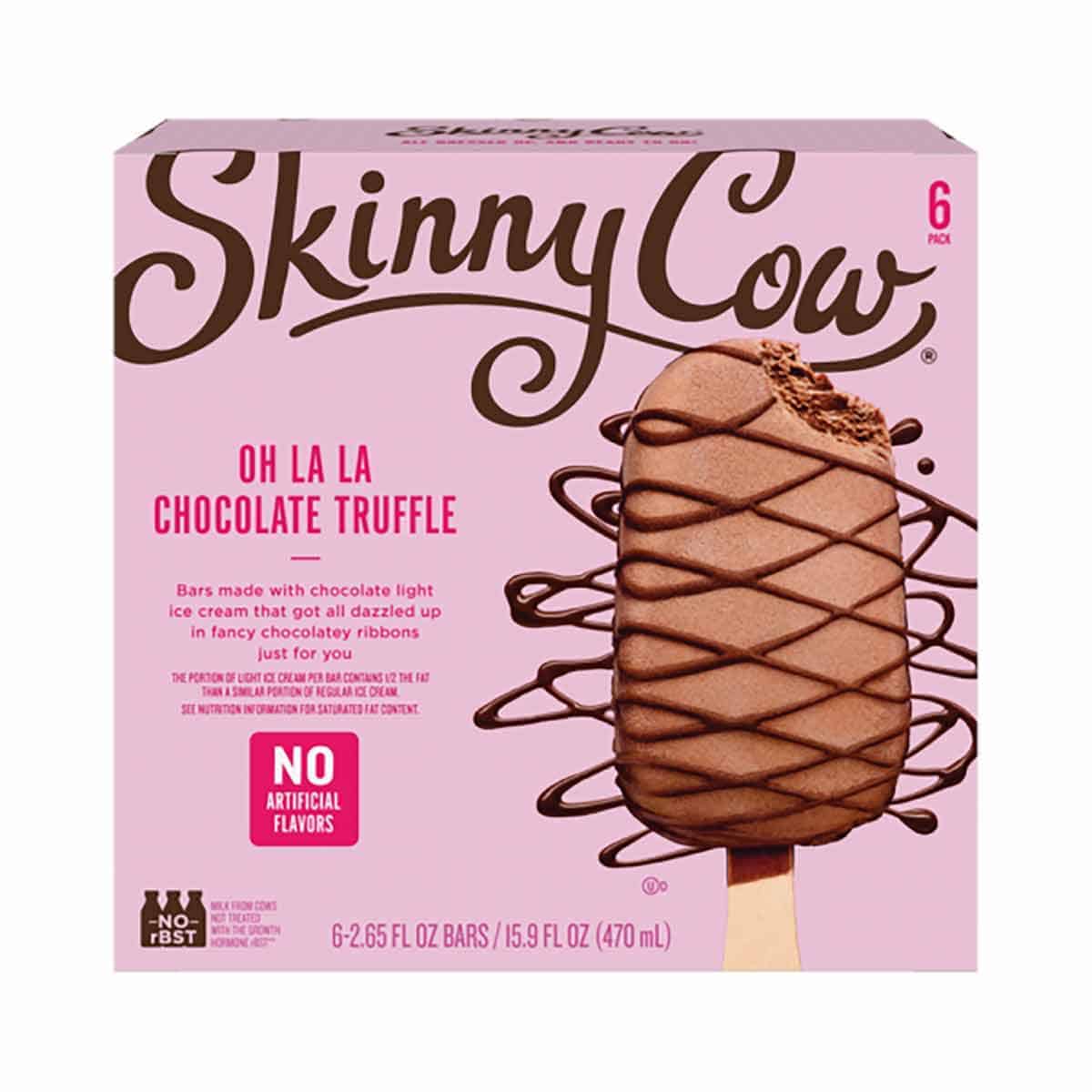 A box of Skinny Cow Oh La La Chocolate truffle bar