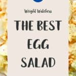 A bowl of Egg Salad with a text overlay 'The Best Egg Salad'