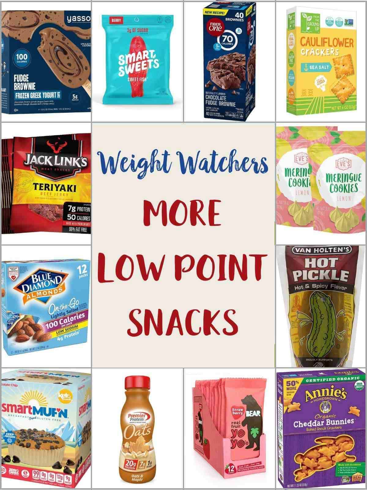 A collage of low smartpoint snacks on the WW plan
