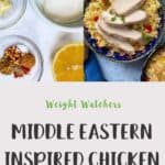 2 pictures of the process of making middle eastern inspired chicken