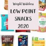 A collage of low point snacks for WW with text overlay