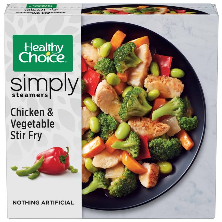 A box of Healthy Choice Chicken & veg stir fry.