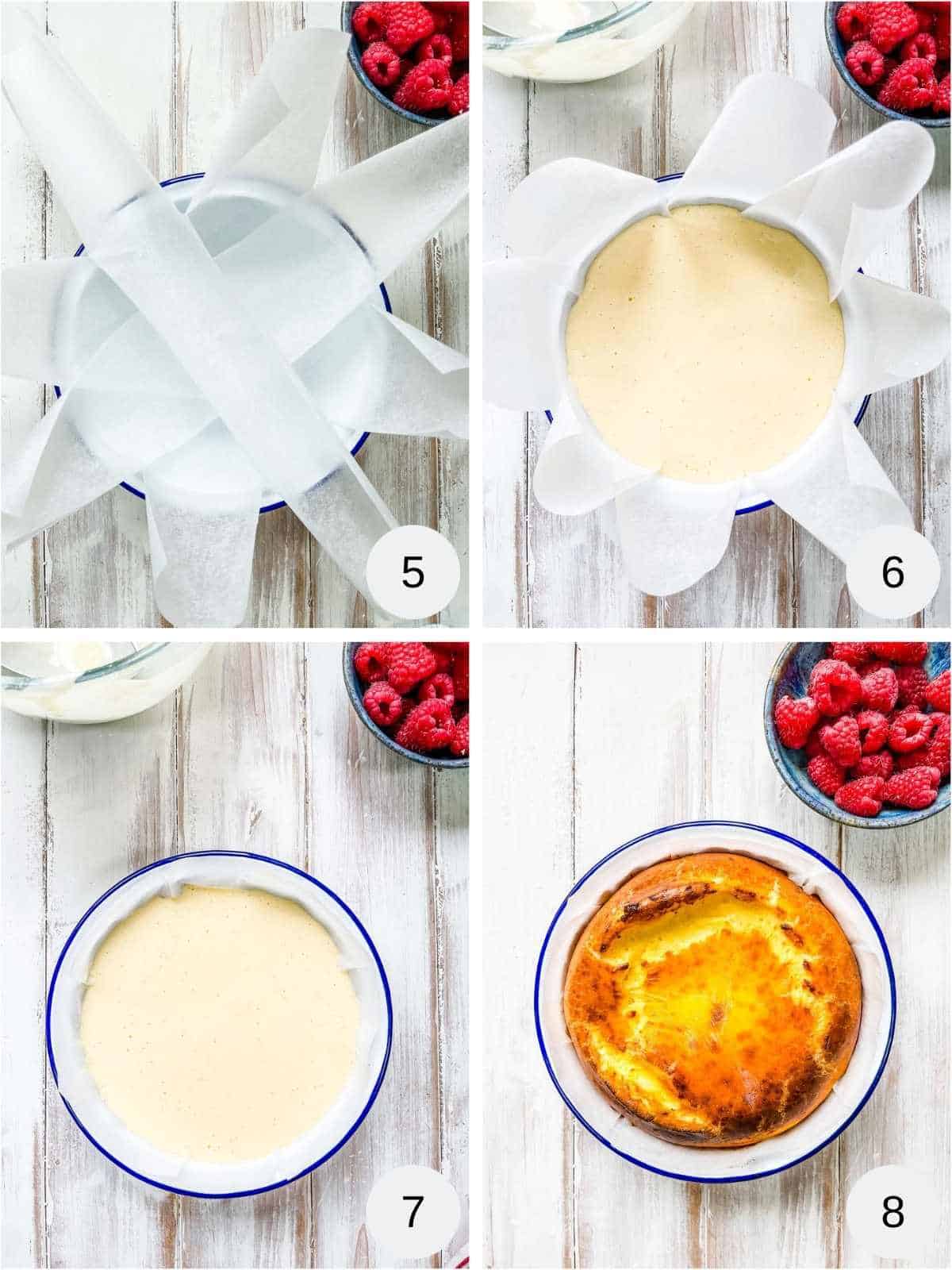 Photos showing the process of making a WW yogurt tart.