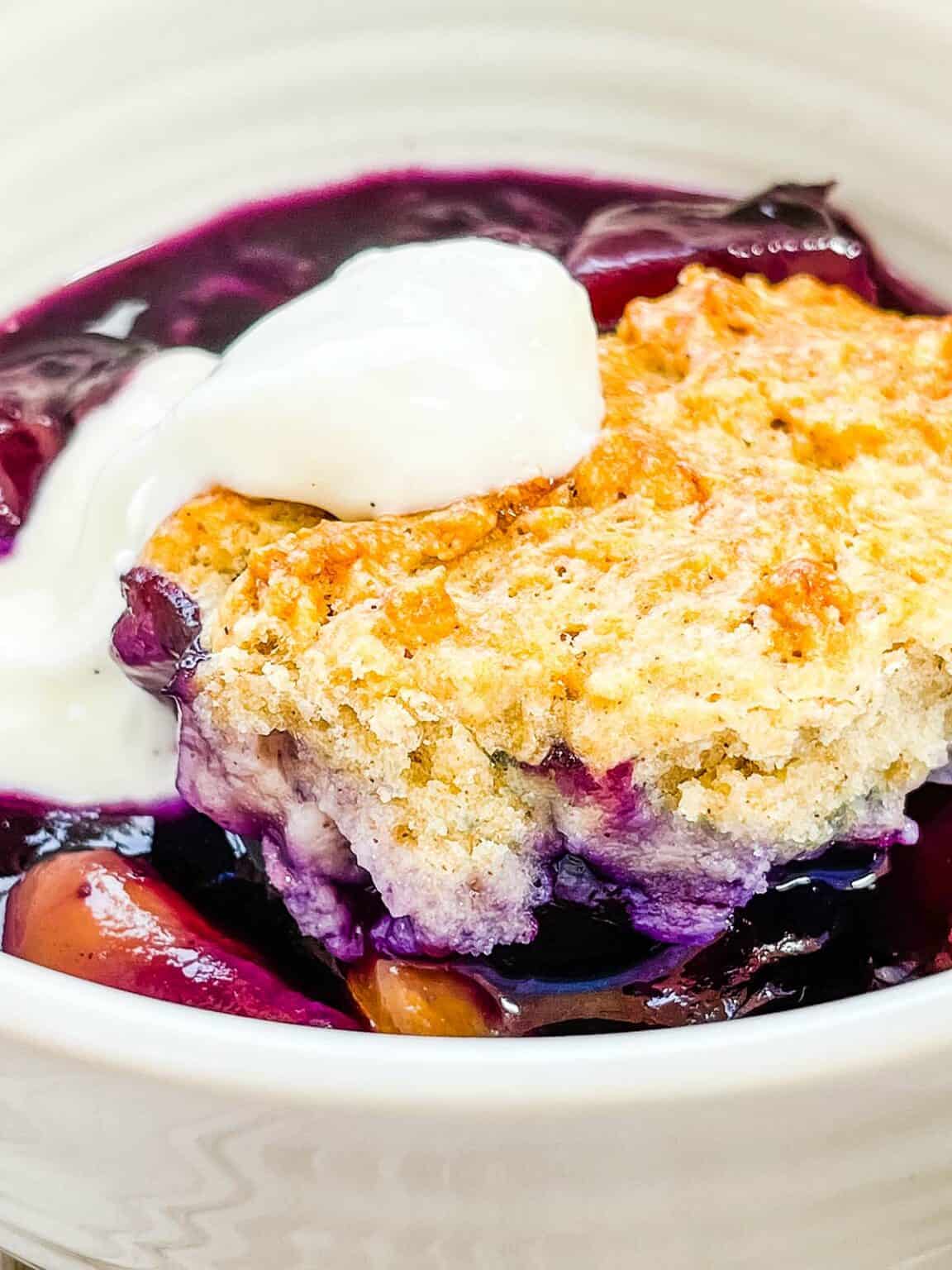Peach and Blueberry Cobbler | Pointed Kitchen